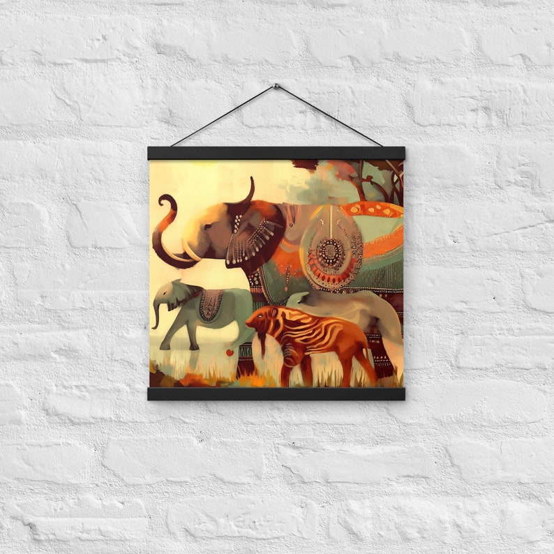 Safari Poster With Hangers Ready to Hang Wall Art Wall Etsy