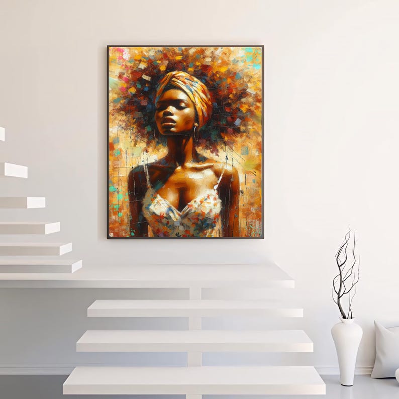 Black woman Poster, Black Art Print, Black girl wall art, Black girl Poster, Black woman wall art, African woman art, Melanin Art, Afro Art