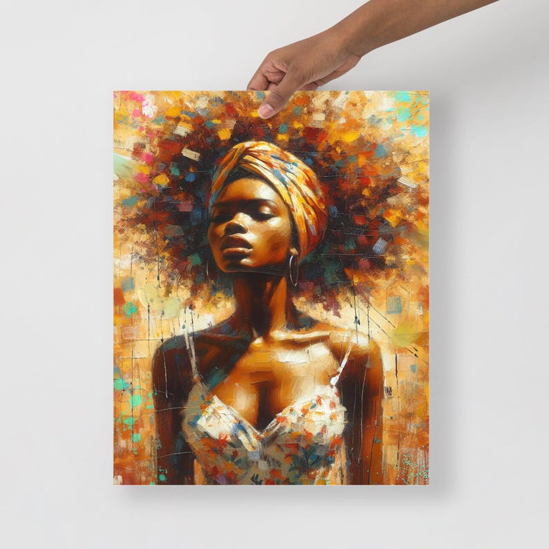 Black woman Poster, Black Art Print, Black girl wall art, Black girl Poster, Black woman wall art, African woman art, Melanin Art, Afro Art