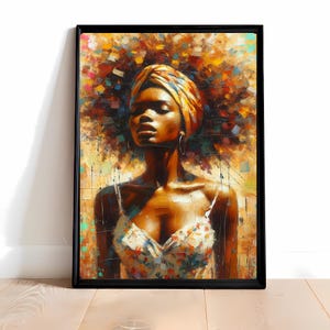 Black woman Poster, Black Art Print, Black girl wall art, Black girl Poster, Black woman wall art, African woman art, Melanin Art, Afro Art