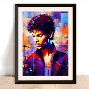 Prince Poster, Purple rain, The prince of Funk, Modern Pop Art, Music, African American Wall Art, Black Art Music, 80s Music Icon, Funk