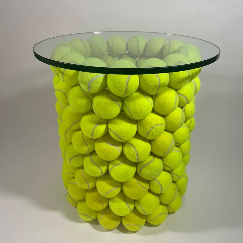 Pryzwansky Design Tennis Ball Table One of a Kind Side Table, Upcycled
