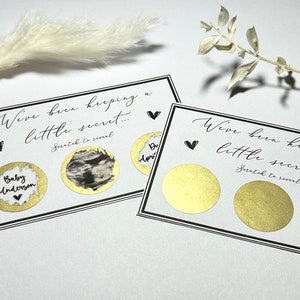 Carte à gratter personnalisée faire-part de bébé surprise