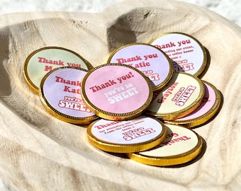 Personalised 'Thank You You're So Sweet' 45mm Milk Chocolate Coins