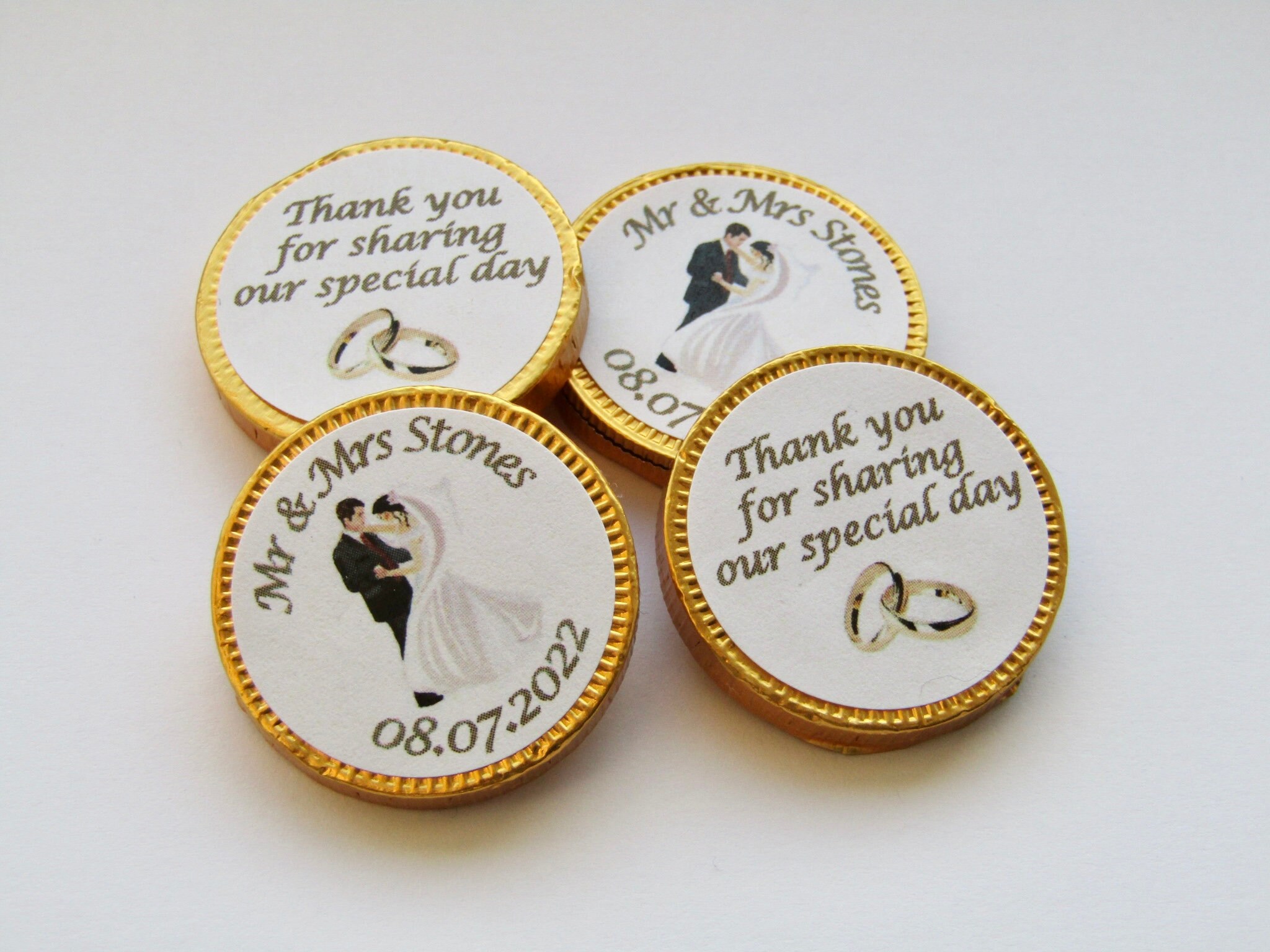 Personalised Chocolate Coin Wedding Favour Etsy
