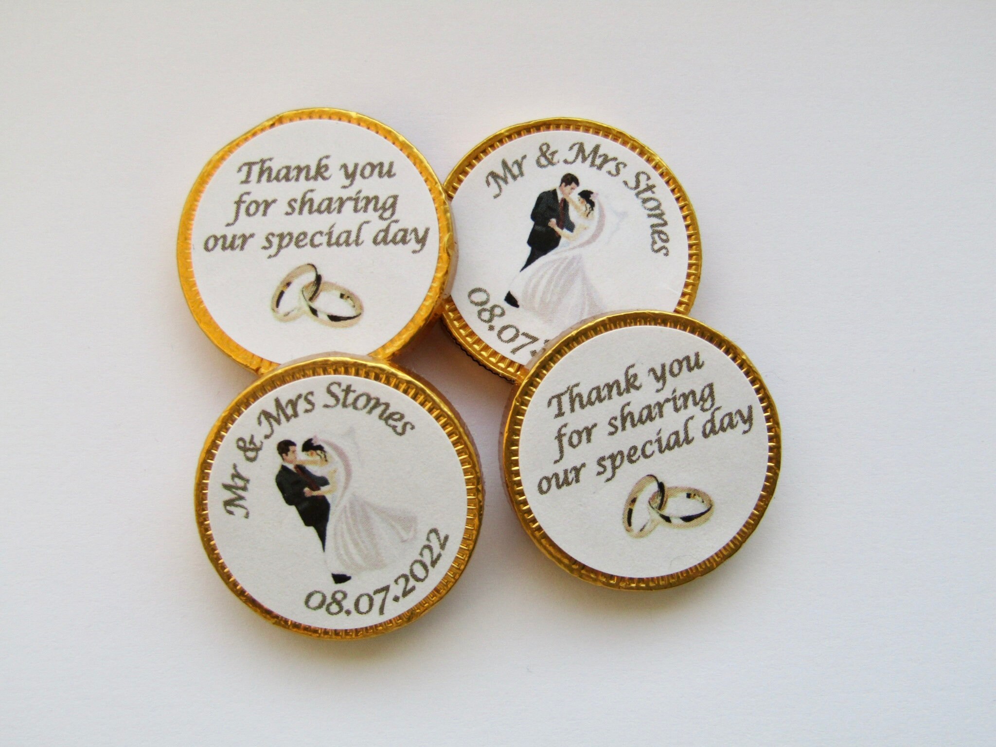 Personalised Chocolate Coin Wedding Favour Etsy