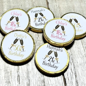 Personalized Birthday Milk Chocolate Coin Favors, Party Celebrations