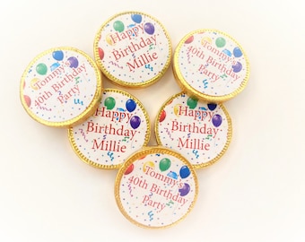 Personalised Birthday Chocolate Coin Party Favours/Birthday Gift