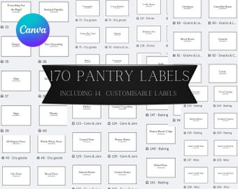 White Kitchen Labels: 170 Pantry Organization Stickers (Digital Printable)