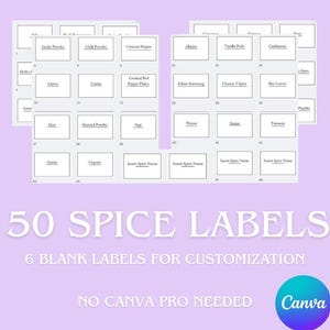 Minimalist Spice Jar Labels: Kitchen Organization Stickers (Digital Download) Clean Home Storage Options