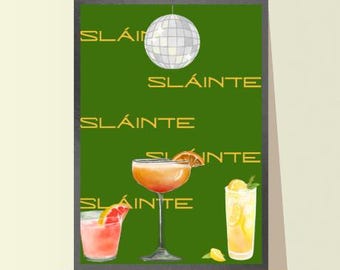 Stampa artistica da parete Sláinte Irish Toast: Celtic Home Decor Download digitale (PNG/JPG)