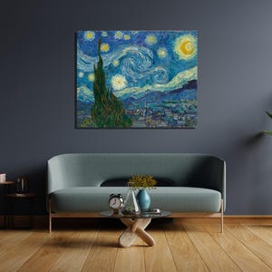 Leinwand Wand Kunst Dekor Gemälde Vincent Van Gogh Sternennacht Gemälde Fertig zum Aufhängen Wohnzimmer Schlafzimmer Dekor Weihnachtsgeschenk
