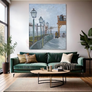 Leinwand Wand Kunst Dekor Gemälde Vincent Van Gogh Terrasse und Aussichtsplattform im Moulin de Blute-Fin, Montmartre Wohnzimmer Schlafzimmer Dekor