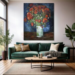 Canvas Wall Art Decor Painting Vincent Van Gogh Vase with Poppies Painting Canvas Wall Art Home Decor Impressionism Art Famous Painting