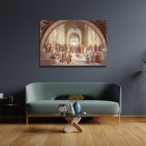 Raffaello Sanzio The School of Athens Canvas Wall Art Famous Artworks Painting Print On Canvas Famous Fine Art Wall Home Decor New Home Gift