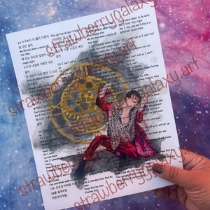 Jungkook My Time print, BTS JK, Jeon Jungkook, bts fanart, watercolor print, Kpop, Gift, art, ARMY, bts wall art, wall décor, Jk fanart