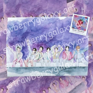 BTS Life Goes On, BTS Fanart, Aquarell Druck, Kpop, Geschenk, Kunst, ARMY, BTS Wandkunst, Wanddekor