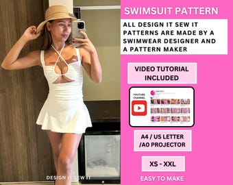 Tankini Swimsuit Pattern | Bikini Pattern | Swimwear Sewing Pattern | Rave Pattern | PDF Pattern