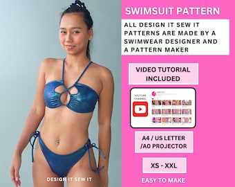 Swimsuit Pattern | Bikini Pattern | Swimwear Sewing Pattern | Rave Pattern | PDF Pattern