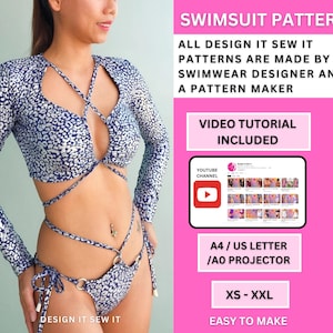 Swimsuit Pattern | Bikini Pattern | Swimwear Sewing Pattern | Rave Pattern | PDF Pattern