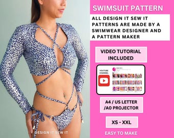 Swimsuit Pattern | Bikini Pattern | Swimwear Sewing Pattern | Rave Pattern | PDF Pattern