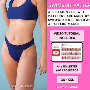 Swimsuit Pattern | Bikini Pattern | Swimwear Sewing Pattern | Rave Pattern | PDF Pattern