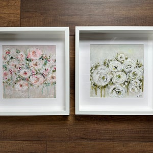 Acrylic picture with wooden picture frame flower motifs abstract art painting artwork original design Elena’s ARTelier