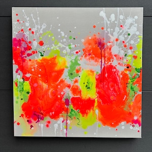 Acrylic painting abstract artwork on canvas modern art painting neon colorful painting mural eye-catcher design Elena’s ARTelier
