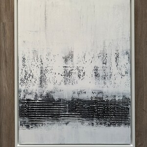 Zoinart Abstrakte Wandkunst, Gerahmt 61x91 Cm – Schwarz-weiß, 3D-Textur, Moderner Holzrahmen, Inkl. Aufhängezubehör