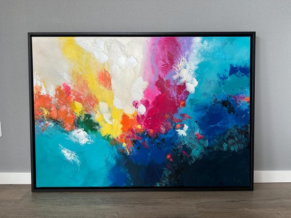 Abstraktes Ölgemälde Handbemalt – 60x150 Cm, Modern, Leinwand, Fertig Zum Aufhängen