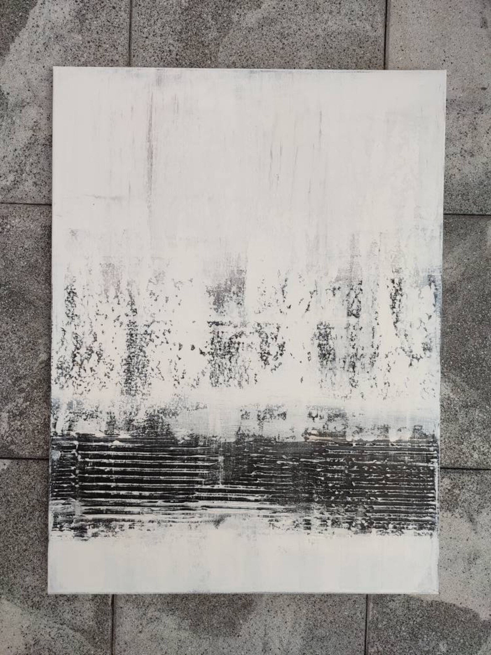 Zoinart Abstrakte Wandkunst, Gerahmt 61x91 Cm – Schwarz-weiß, 3D-Textur, Moderner Holzrahmen, Inkl. Aufhängezubehör