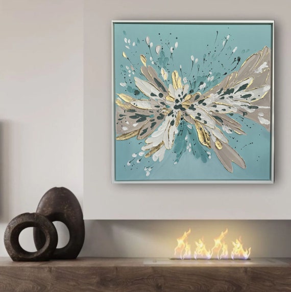 Strukturbild 3D Gemälde Abstrakte Kunst Art XL Leinwand Acryl Malerei Wandbild Original Kunstwerk Design Elena’s ARTelier gold beige