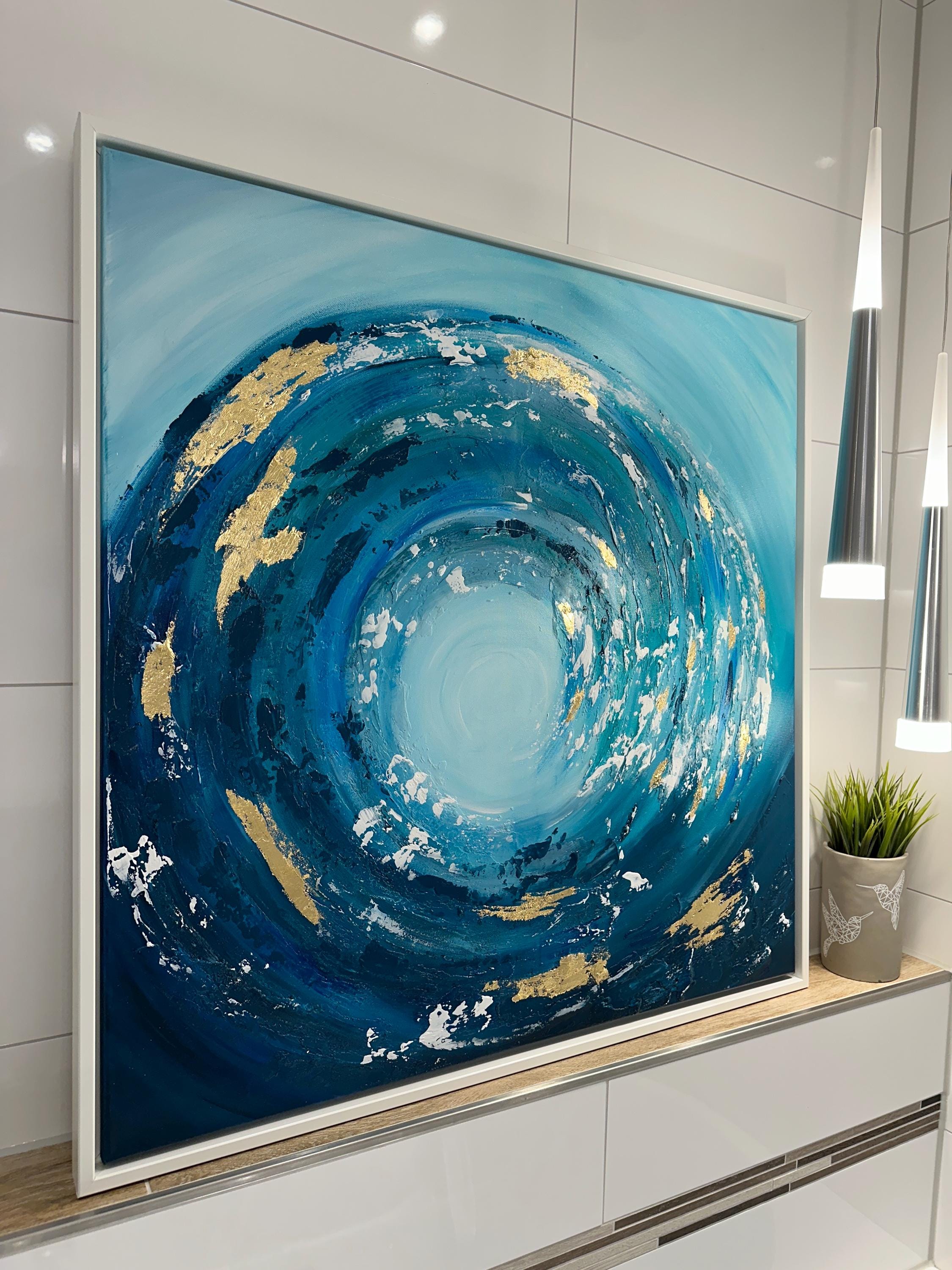 Blaue Wandbilder Abstrakt Modernes Abstraktes Gemälde, Orgnale Wandkunst,  Blaues Abstraktes Abstrakte Bilder, image size:2250x3000