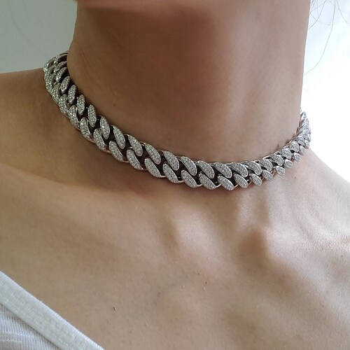 Iced Diamond Cuban Link Choker Cuban 