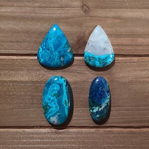 Beautiful Shattuckite Cabochons - Natural Stone Large Cabs for Wire Wrap Jewelry