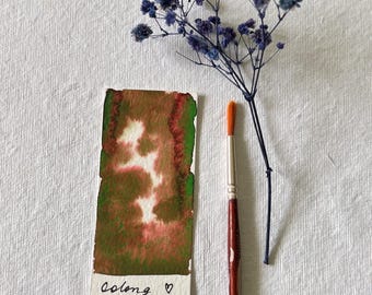 Granuliere Aquarell- Oolong braun grün Granuliere, Handgemachte Aquarellfarben, Granuliere, Naturfarben