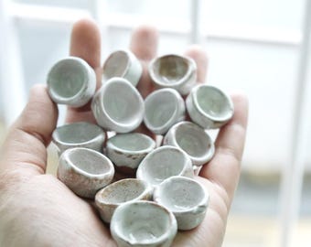 Speckled Ceramic Watercolor Paint Pans - Set of 5, Rustic Artist Palette