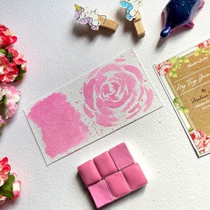 Handmade Watercolor Paint: Unicorn Heart Creamy Pastel Pink