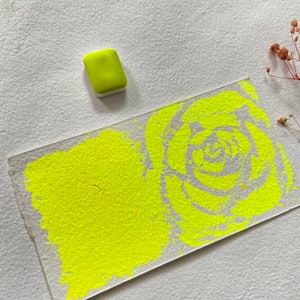 Neon yellow  Watercolor Handmade paint - yellow fluorescent paint-  Gift for artist - Watercolor painting - yellow Neon Paints - Madeinindia