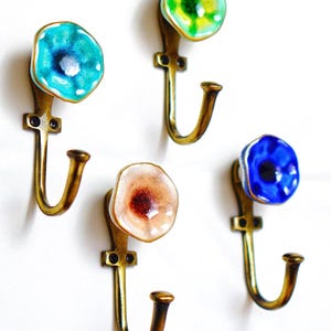 Orchids Ceramic wall Hook, , Decorative Hook, Coat Hook, Unique Key Holder, Bathroom Hook, Hallway Hook, Wall Hook for Plants