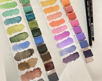 Mystery grab bag -  Handmade Paint Set, Matte vegan Pastel watercolour, 8 Half Pans