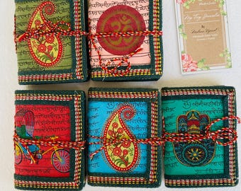 Handmade ethnic Pocket Journal – Tiny Travel Diary, Sketchbook - 80 pages, Hippie diaries