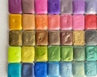 Select your set of pans - Shimmer Watercolor Paint Quarter Pans – Handmade Artist Mystery Pack