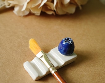 Blueberry Ceramic Brush rest , art gift