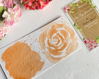 Tango Orange Handmade Watercolor Paint - Natural Pigment, Vegan
