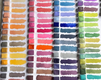 72 Pastel Handmade Watercolor Paint Set - Artist Gift, Landscape & Floral
