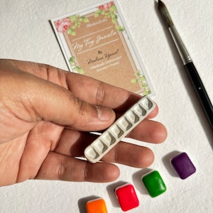 Miniature Ceramic Palette - 0.5 x 4 cm  Paint Palette- Art Palette -  Watercolor palette-stoneware Gouache palette --gifts for artist