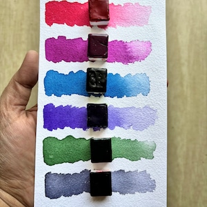 Preorder - vibrant Palette handmade paint -  handmade MATTE watercolor- natural watercolor set - Artist gift set -bright aquarelle set gift