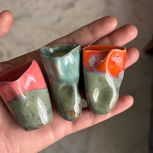Cute mystery assorted wobbly Ceramic pot fridge magnet , mystery ceramic fridge magnet budvase, 5-6 cm, kitchen gift image 11