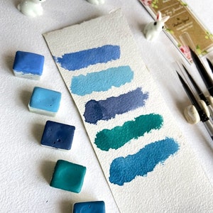 Laguna Palette - Tavolozza di acquerelli pastello, set da viaggio per acquerelli, acquerelli fatti a mano, regalo per pittore, regali d'arte